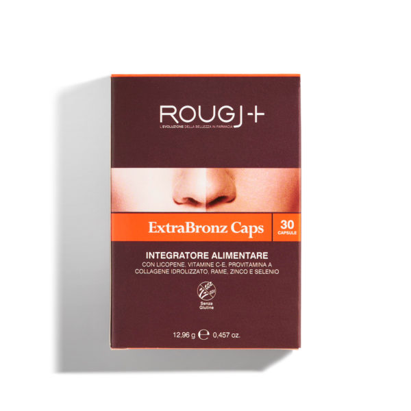 Rougj integratore alimentare in capsule per stimolare la naturale produzione di melanina